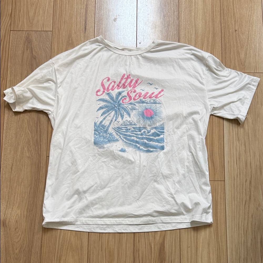 SHEIN White Salty Soul Graphic Tee